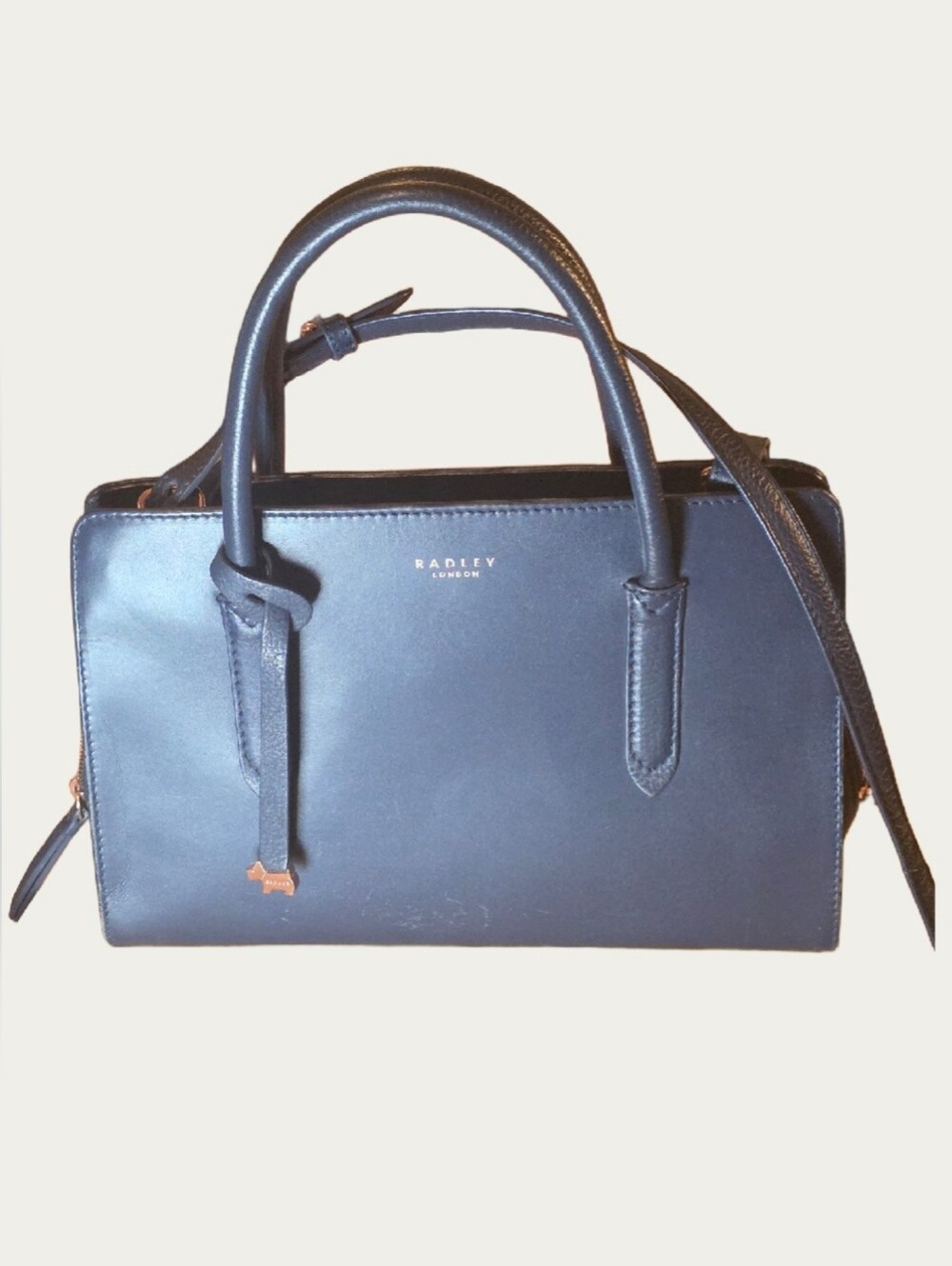 Radley London Liverpool Street Leather Medium Multiway Satchel Bag Blue